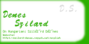 denes szilard business card